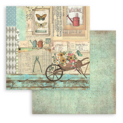 Papierblok 20,3x20,3 cm - 10 vellen - Garden