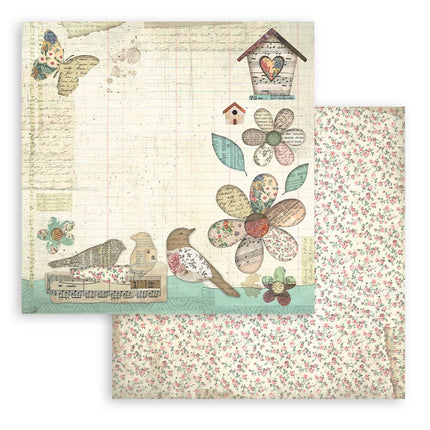 Papierblok 20,3x20,3 cm - 10 vellen - Garden