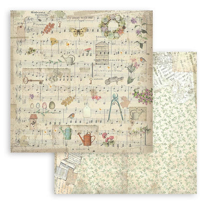 Papierblok 20,3x20,3 cm - 10 vellen - Garden