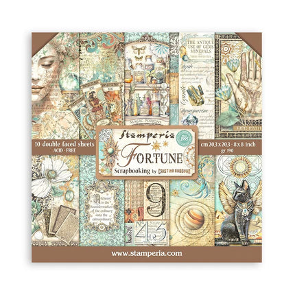 Papierblok 20,3x20,3 cm - 10 vellen - Fortune