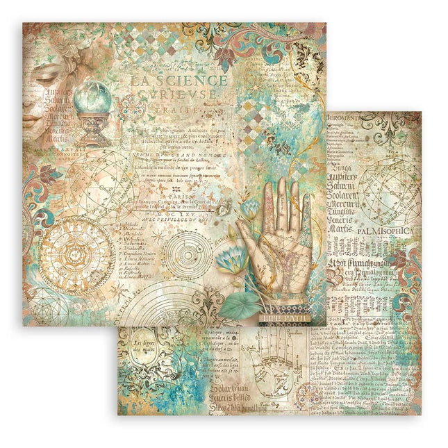 Papierblok 20,3x20,3 cm - 10 vellen - Fortune