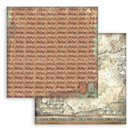 Papierblok 20,3x20,3 cm - 10 vellen -  Backgrounds Selection -Fortune/ Land of Pharaohs