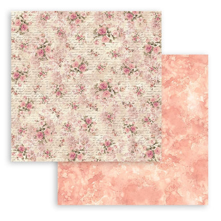 Papierblok 20,3x20,3 cm - 10 vellen - Shabby Rose