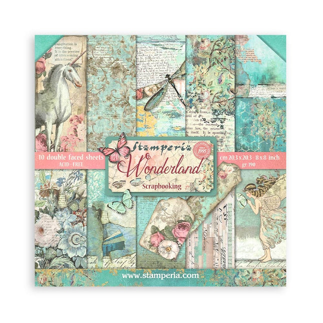 Papierblok 20,3x20,3 cm - 10 vellen - Wonderland