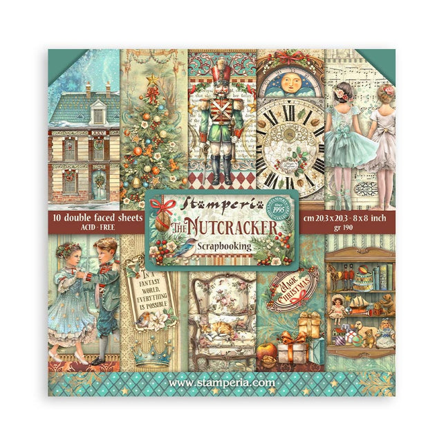 Papierblok 20,3x20,3 cm - 10 vellen - The  Nutcracker