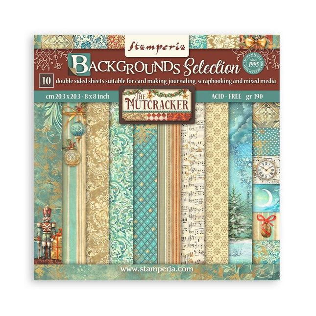 Papierblok 20,3x20,3 cm - 10 vellen -  Backgrounds Selection - The  Nutcracker