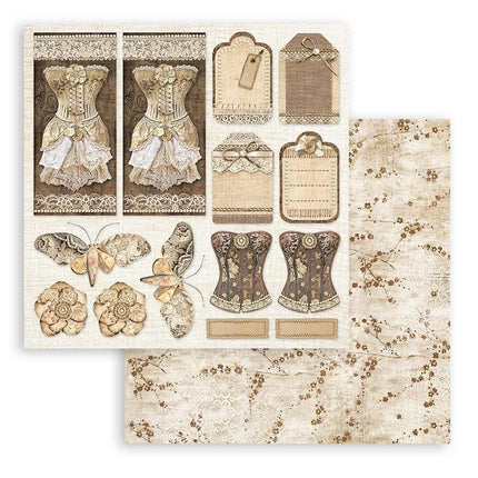 Papierblok 20,3x20,3 cm - 10 vellen - Old Lace