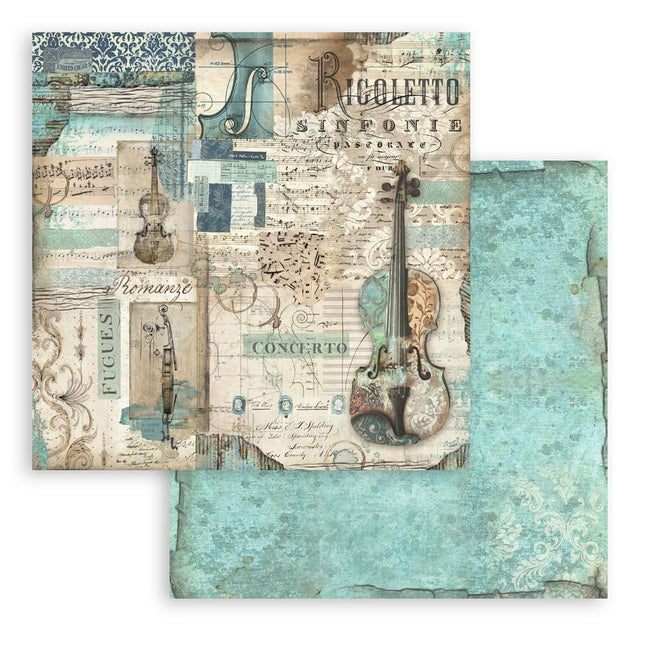 Papierblok 20,3x20,3 cm - 10 vellen - Music