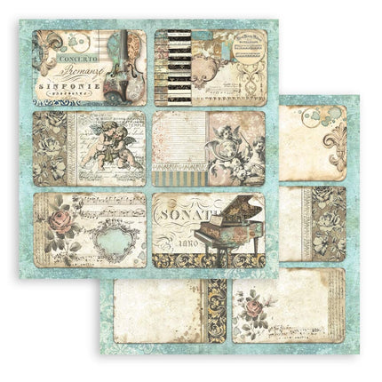 Papierblok 20,3x20,3 cm - 10 vellen - Music