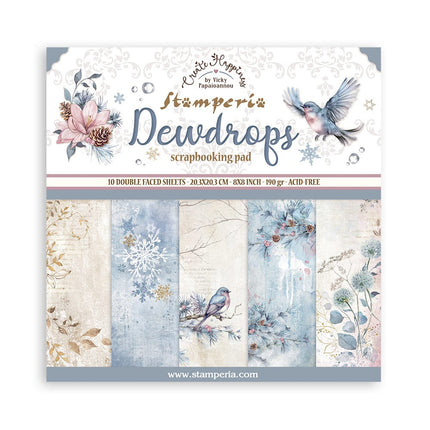 Papierblok 20,3x20,3 cm - 10 vellen - Create Happiness Dewdrops