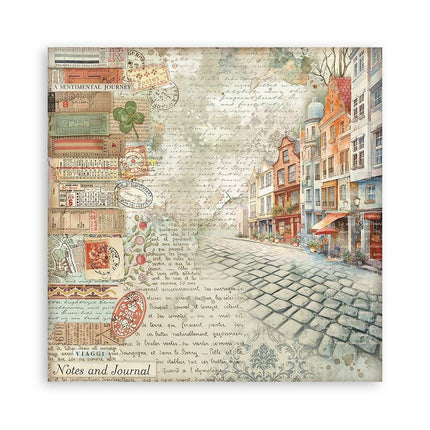 Papierblok 20,3x20,3 cm - 10 vellen - Art of Travelling