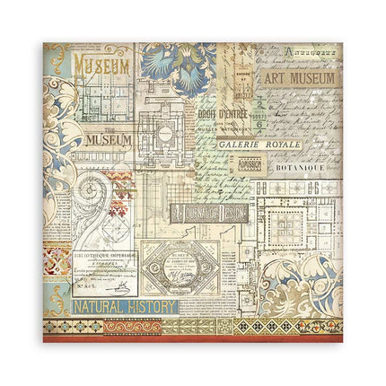 Papierblok 20,3x20,3 cm - 10 vellen - Art of Travelling