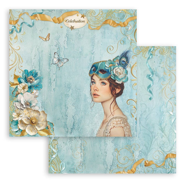 Papierblok 20,3x20,3 cm - 10 vellen - Masquerade