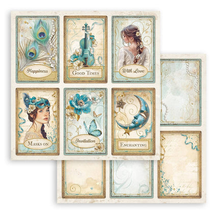 Papierblok 20,3x20,3 cm - 10 vellen - Masquerade