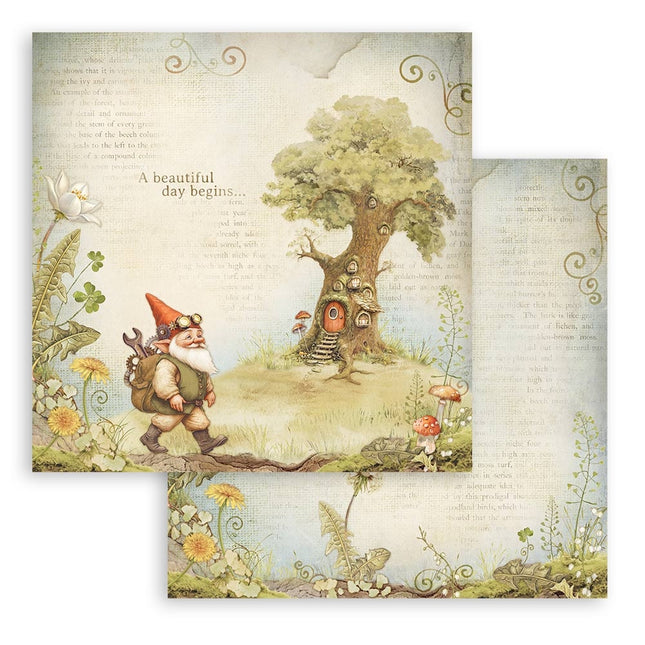 Papierblok 20,3x20,3 cm - 10 vellen - Hidden Grove