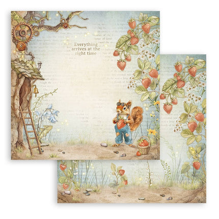 Papierblok 20,3x20,3 cm - 10 vellen - Hidden Grove
