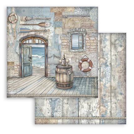 Papierblok 20,3x20,3 cm - 10 vellen - Silent Sea