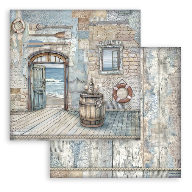 Papierblok 20,3x20,3 cm - 10 vellen - Silent Sea