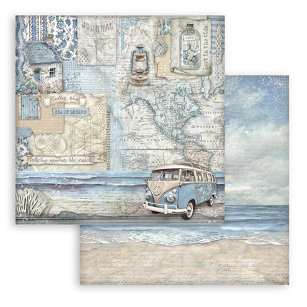 Papierblok 20,3x20,3 cm - 10 vellen - Silent Sea