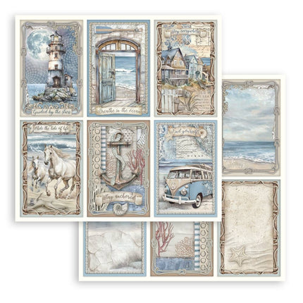 Papierblok 20,3x20,3 cm - 10 vellen - Silent Sea