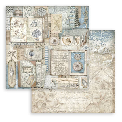 Papierblok 20,3x20,3 cm - 10 vellen - Silent Sea