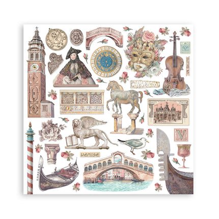 Papierblok 20,3x20,3 cm - 10 vellen - Venice City of Art