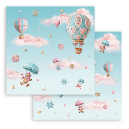 Papierblok 20,3x20,3 cm - 10 vellen - Candy Christmas