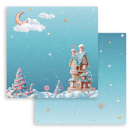 Papierblok 20,3x20,3 cm - 10 vellen - Candy Christmas