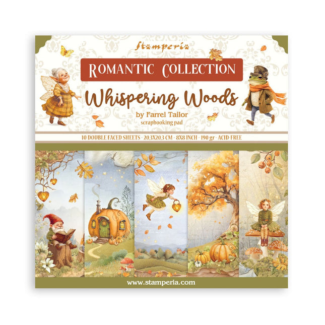 Papierblok 20,3x20,3 cm - 10 vellen - Whispering woods