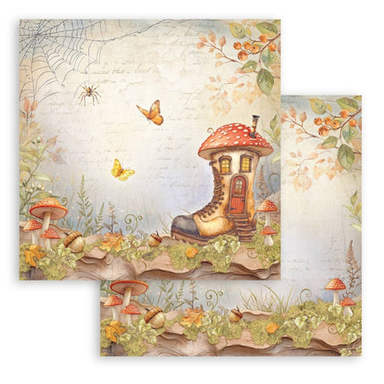 Papierblok 20,3x20,3 cm - 10 vellen - Whispering woods