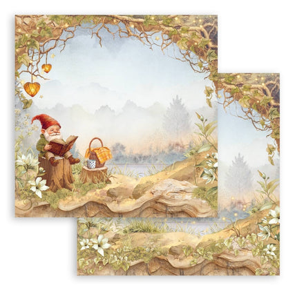Papierblok 20,3x20,3 cm - 10 vellen - Whispering woods