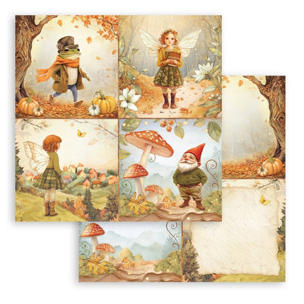 Papierblok 20,3x20,3 cm - 10 vellen - Whispering woods