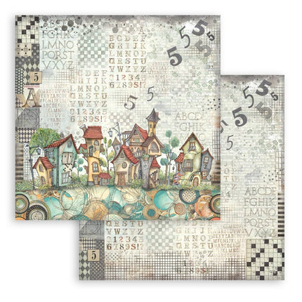 Papierblok 20,3x20,3 cm - 10 vellen - Furry Friends