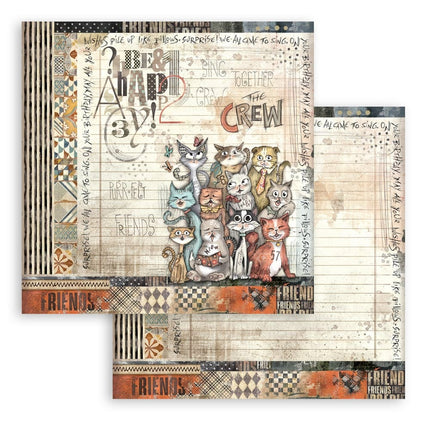 Papierblok 20,3x20,3 cm - 10 vellen - Furry Friends