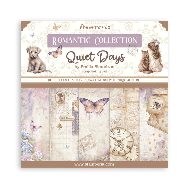 Papierblok 20,3x20,3 cm - 10 vellen - Quiet Days