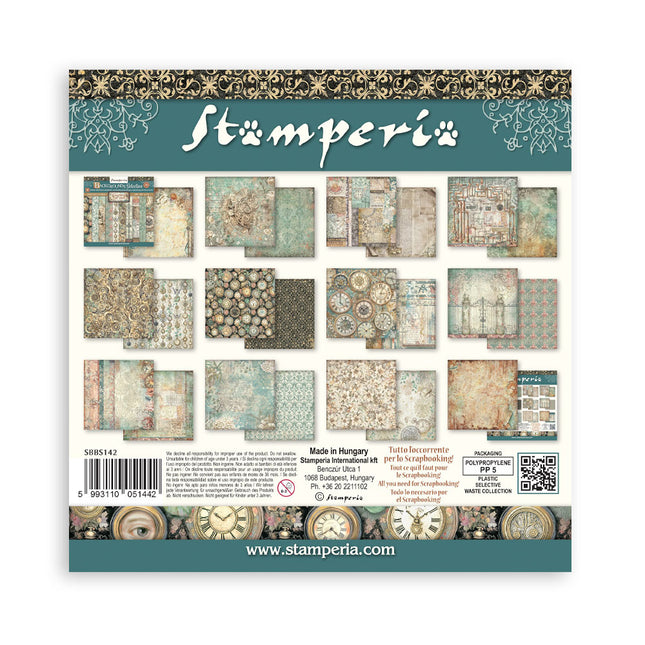 Scrapbooking Printed Pad for Art and Craft 10 sheets cm 20,3X20,3 (8"X8") Backgrounds - Gardens of Time
