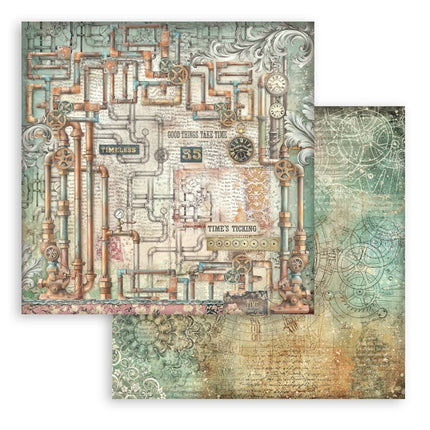 Scrapbooking Printed Pad for Art and Craft 10 sheets cm 20,3X20,3 (8"X8") Backgrounds - Gardens of Time