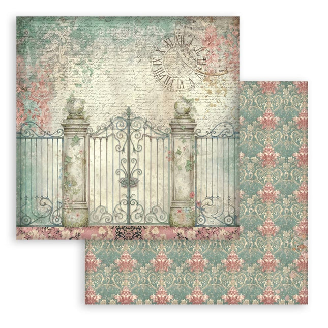 Scrapbooking Printed Pad for Art and Craft 10 sheets cm 20,3X20,3 (8"X8") Backgrounds - Gardens of Time