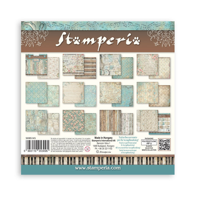 Scrapbooking Printed Pad for Art and Craft 10 sheets cm 20,3X20,3 (8"X8") Backgrounds Symphony