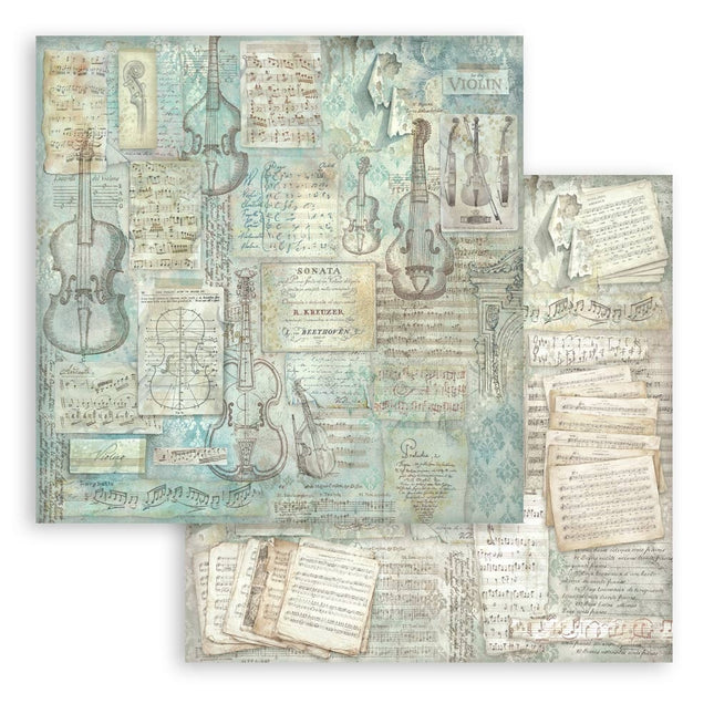 Scrapbooking Printed Pad for Art and Craft 10 sheets cm 20,3X20,3 (8"X8") Backgrounds Symphony