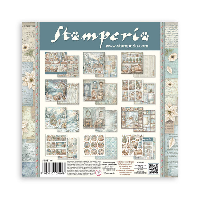 Scrapbooking Printed Pad for Art and Craft 10 sheets cm 20,3X20,3 (8"X8") - White Christmas