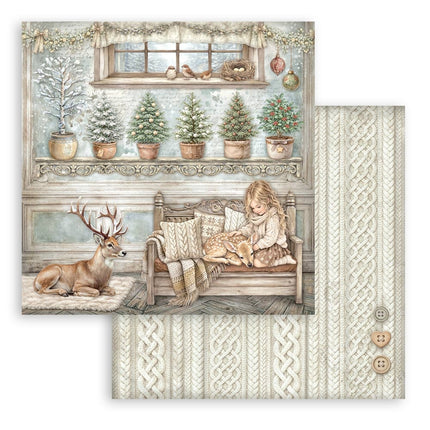 Scrapbooking Printed Pad for Art and Craft 10 sheets cm 20,3X20,3 (8"X8") - White Christmas