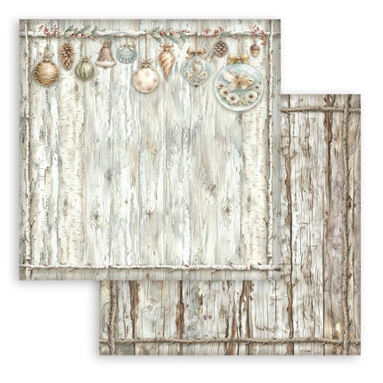 Scrapbooking Printed Pad for Art and Craft 10 sheets cm 20,3X20,3 (8"X8") Backgrounds - White Christmas