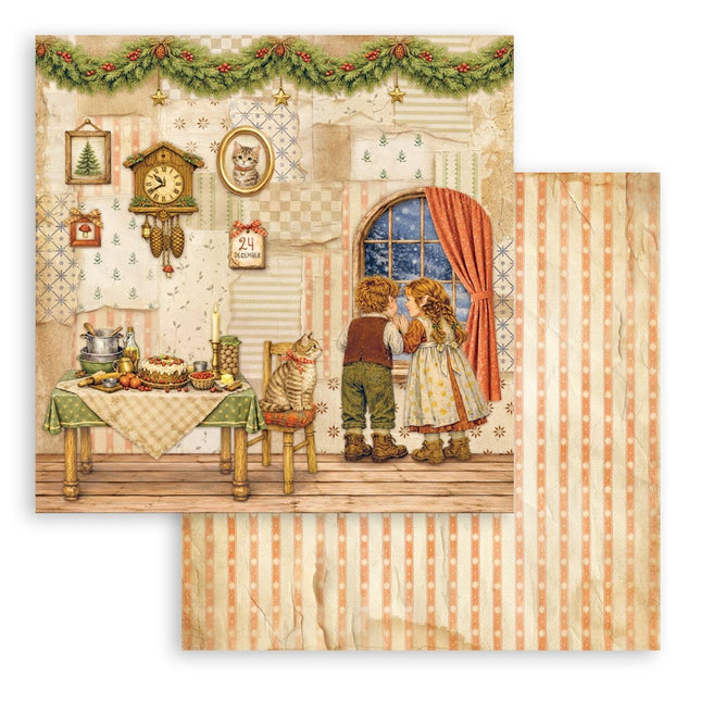 Scrapbooking Printed Pad for Art and Craft 10 sheets cm 20,3X20,3 (8"X8") - Silent Night
