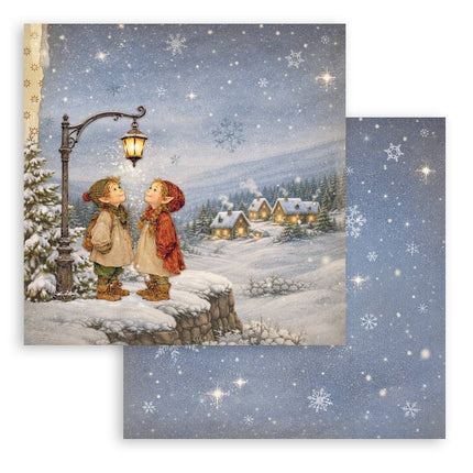 Scrapbooking Printed Pad for Art and Craft 10 sheets cm 20,3X20,3 (8"X8") - Silent Night