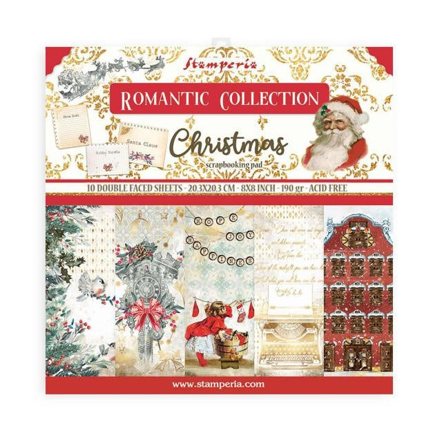 Papierblok 20,3x20,3 cm - 10 vellen - Romantic Christmas