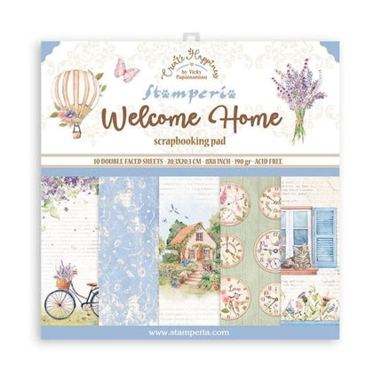 Papierblok 20,3x20,3 cm - 10 vellen - Create Happiness Welcome Home