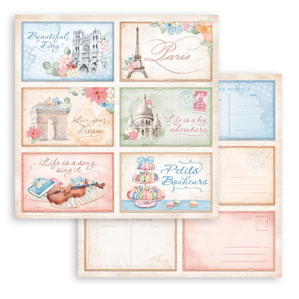 Papierblok 20,3x20,3 cm - 10 vellen - Create Happiness Oh lá lá