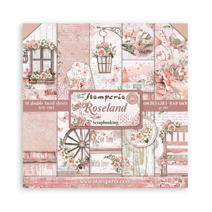 Paperpad Roseland - 20,3x20,3 cm - 10 vellen