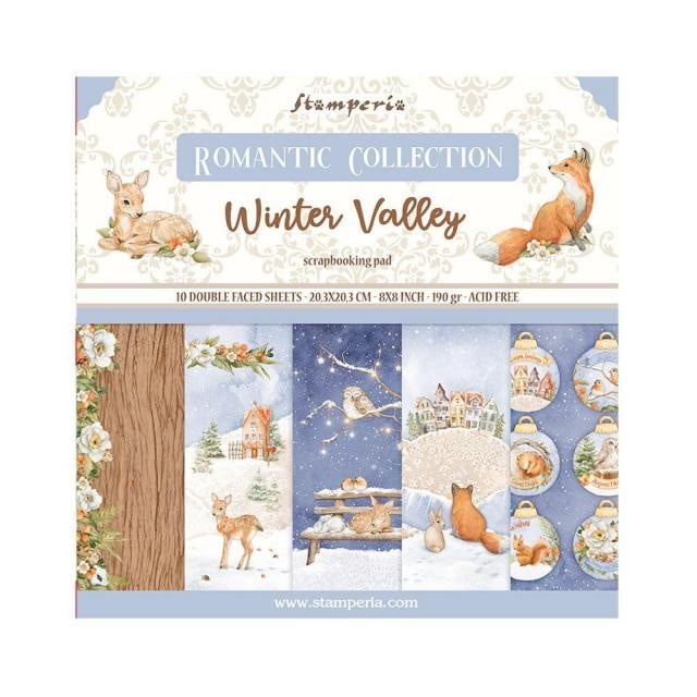 Papierblok 20,3x20,3 cm - 10 vellen - Winter Valley